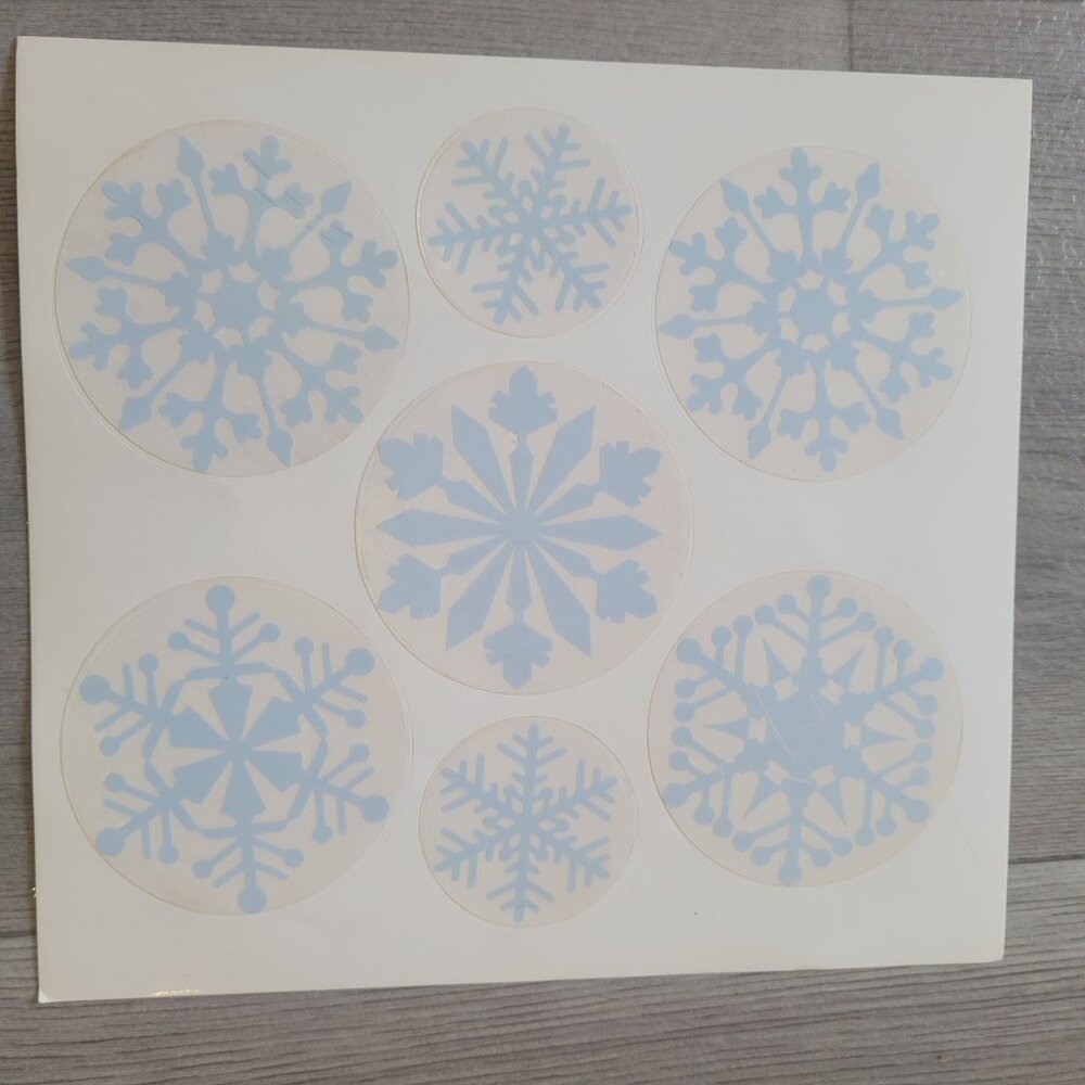 Snowflake Sticker Sheets Pack Of 6 Blue & White Winter Holiday Decor